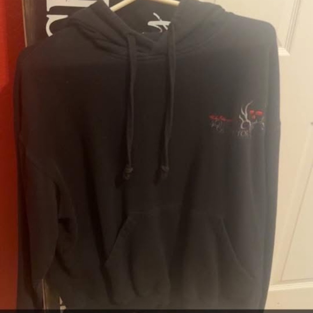 Stylish Black Hoodie with Embroidered Design